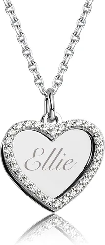 Vista 11 de Cherished Moments Collar de corazón, plata de ley 925 o chapado en oro de Corazón dorado (14 pulgadas)