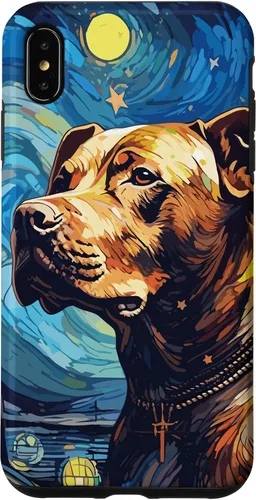 Vista 11 de Funda para iPhone 16 Pitbull Starry Night para perro, mamá, perro, papá
