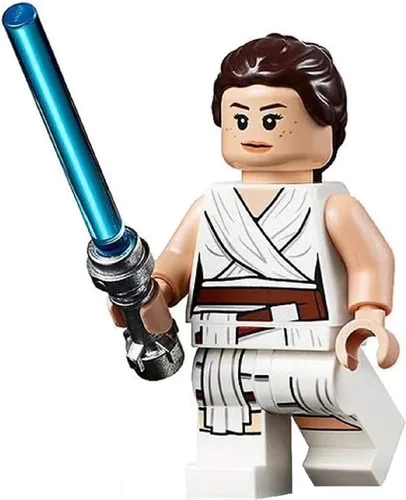Vista 2 de LEGO Star Wars: Rey con túnicas blancas y sable de luz - de Rise of Skywalker