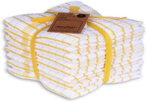 Vista 28 de AMOUR INFINI Juego de 8 paños de cocina ultra suaves, altamente absorbentes, de secado rápido, paños de cocina y limpieza de 12 x 12 pulgadas