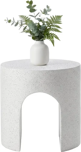 Vista 13 de HOMPUS Mesa auxiliar al aire libre concreta con rosca cilíndrica, mesa de Negro