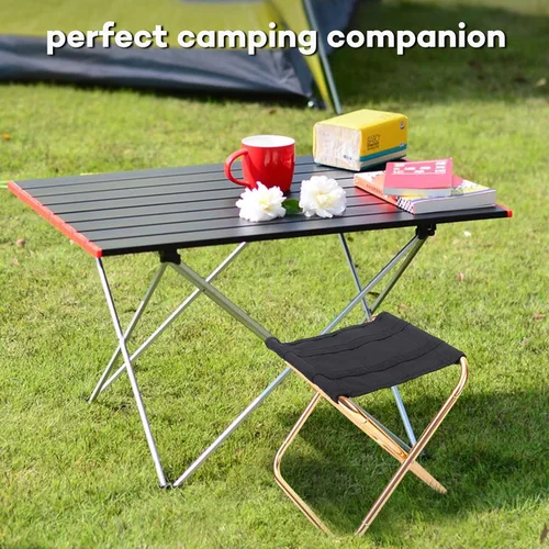 Vista 6 de Taburete plegable portátil para adultos, silla de camping plegable con bolsa de transporte, asiento ligero para exteriores, ofrece seguridad