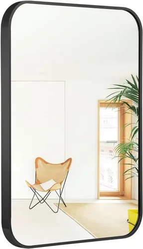 Vista 10 de Espejo de pared rectangular sin marco de 24 x 36 pulgadas con borde biselado de 1 pulgada para tocador de baño