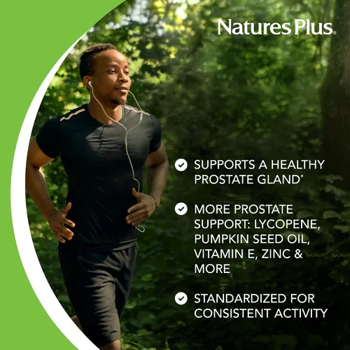 Vista 3 de NaturesPlus Herbal Actives ProstActin - 200 iu de vitamina E, 60 cápsulas blandas - Soporte saludable para la glándula prostática, con aceite