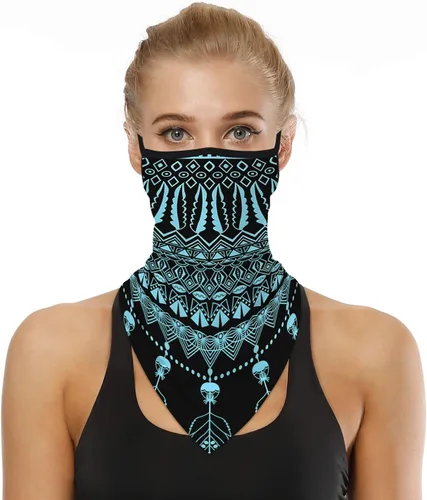 Vista 25 de YAYOUREL Polaina para el cuello, bandanas para hombres y mujeres, cubierta de bufanda para la cara con rayos UV, con agujero para las orejas