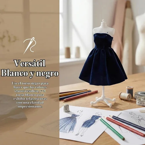 Vista 2 de Healifty 6 piezas de forma de vestido de muñeca, soporte de modelo de mini maniquí de 8.3 pulgadas para exhibición de ropa de muñeca a escala 1/6
