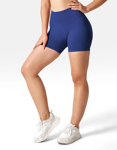 Vista 2 de YEOREO - Shorts de ciclismo para mujer, sin costuras, con cintura alta, para entrenamiento, yoga y gimnasio, estilizan tu figura