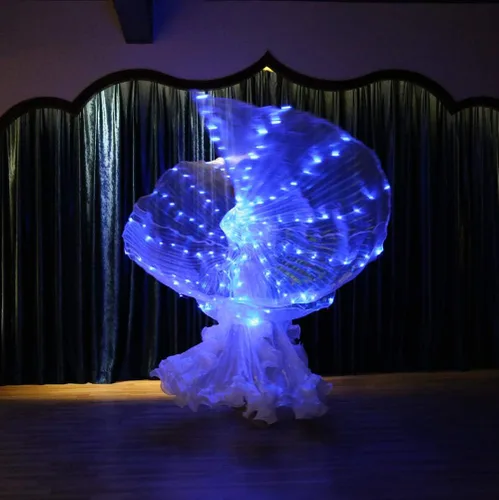 Vista 4 de Alas LED Isis Glow Light Up Disfraces LED Performance Carnaval Capa para EDC Azul