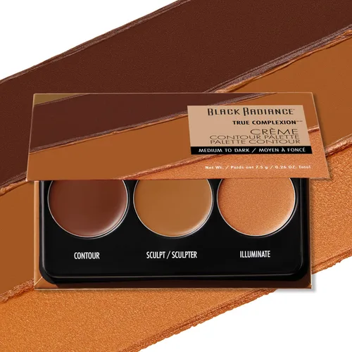 Vista 8 de Black Radiance True Complexion Crème Contour Paleta, define, esculpe y resalta: ligero a medio