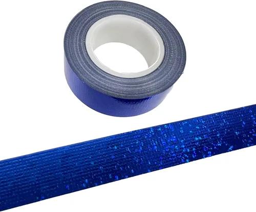 Vista 5 de Syntego Cinta Adhesiva de Follaje Azul Premium Metálica Autoadhesiva para Decoración de Pared, Manualidades, Álbum de Recortes, Bordes de TV