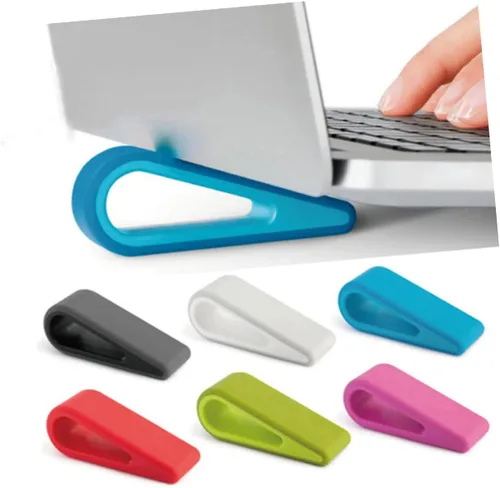 Vista 6 de Soporte para laptop con mini radiador de refrigeración, soporte de computadora ajustable, elevador universal para portátil, almohadilla