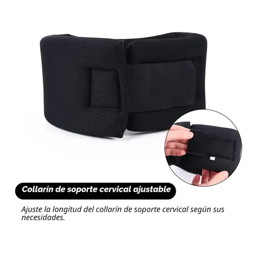 Vista 6 de Collarín Cervical Universal de Espuma Suave, Soporte de Cuello Ajustable para Dormir - Alivia el Dolor de Cuello y la Presión de la Columna