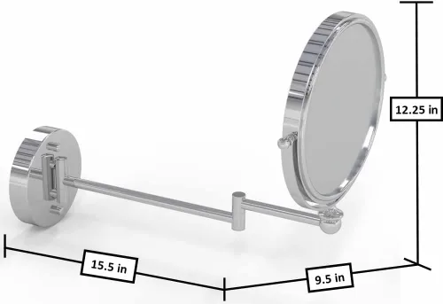 Vista 7 de Mirror Image Kimball & Young 22740 22740 22740 - Espejo de pared cromado de doble brazo, cromo pulido - 22740