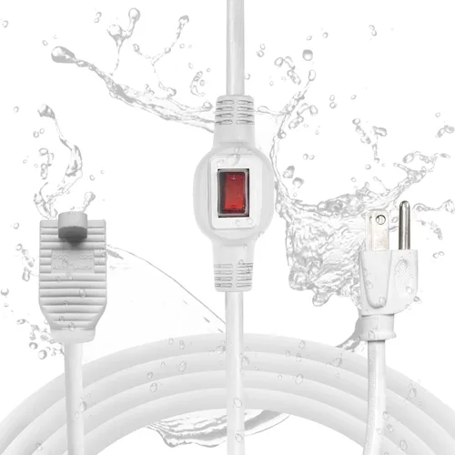 Vista 12 de Iron Forge Cable Cable de extensión blanco de 3 pies para exteriores con interruptor en línea impermeable IP65 de encendido/apagado, interruptor