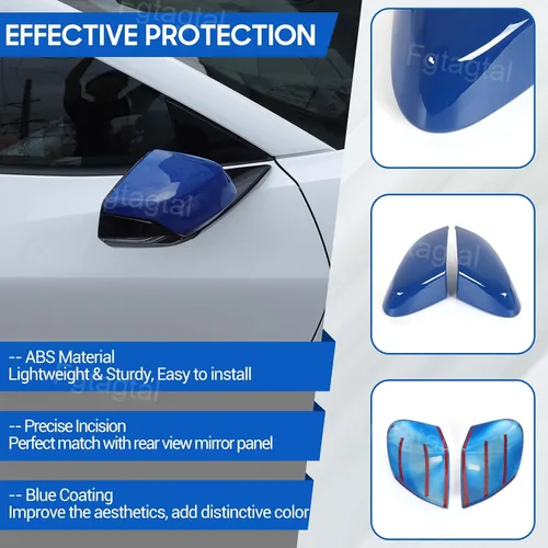 Vista 5 de Tapa protectora para espejo retrovisor de puerta compatible con Chevrolet Corvette C8 2020-2025, tapa protectora de ABS para espejo retrovisor, 2