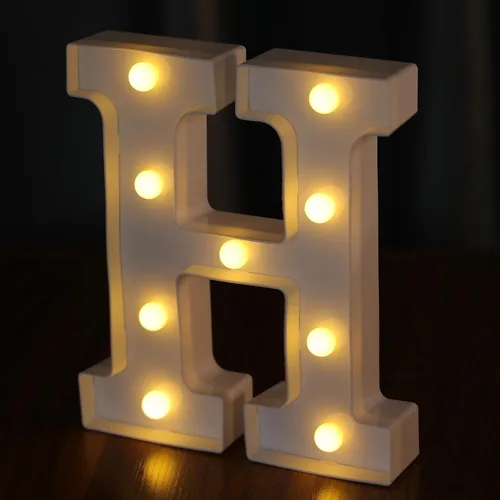 Vista 28 de Letras Iluminadas, Luces de Letras LED 26 del Alfabeto, Letra Iluminada Decorativa, Letras de Marquesina LED que Funcionan con Pilas para Fiesta