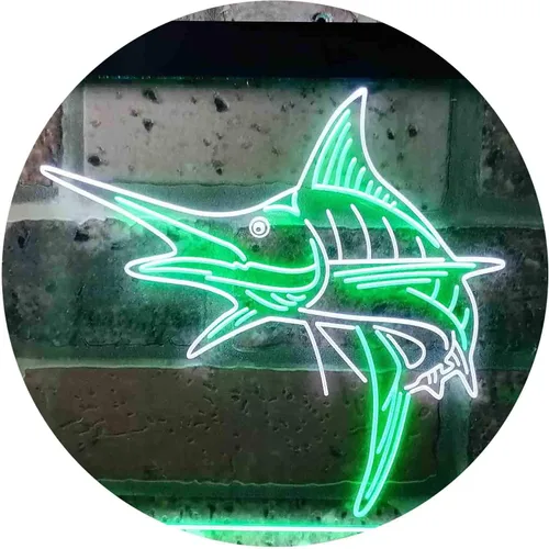 Vista 16 de ADVPRO Marlin Fish Room Man Cave Dual Color LED Neon Sign Blue & Red 12 x 8 Inches st6s32-i3723-br