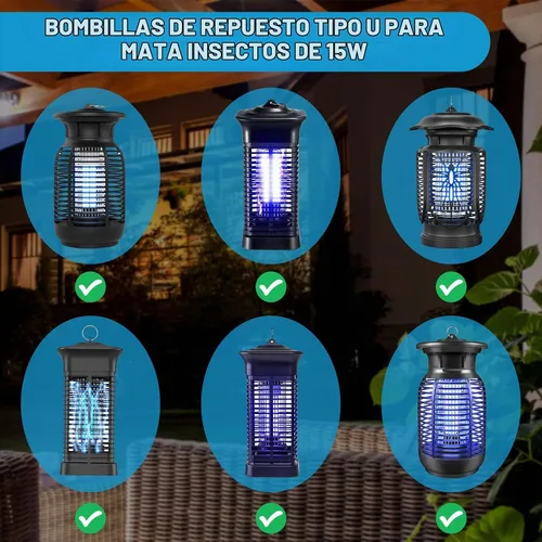 Vista 4 de Bug Zapper - Bombilla de repuesto tipo U, 15 W, E26, E27, compatible con Homesuit, Keuomy, Yluces, Yissvic, Powify y otros modelos Bug Zapper