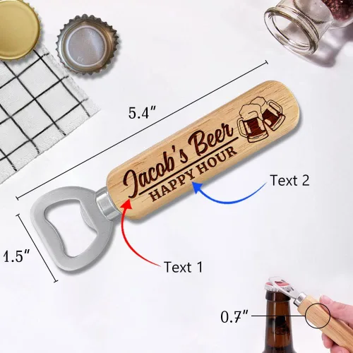 Vista 2 de Regalos de cerveza, abrebotellas de madera personalizados, regalo para él, padrino de boda, hermano, novio, padre, regalos únicos para el día