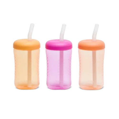 Vista 11 de The First Years Squeeze & Sip - Vasos con pajita para niños pequeños, taza de transición exprimible con popote de silicona, suministros