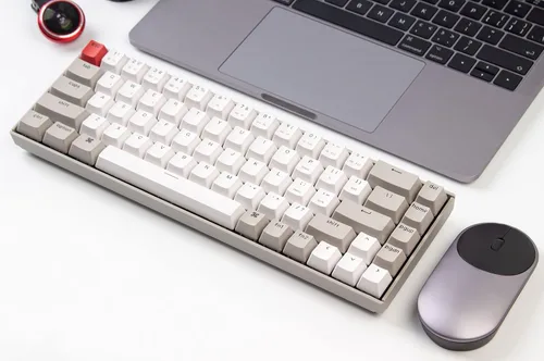 Vista 6 de Keychron K6 Teclado mecánico inalámbrico intercambiable en caliente para Mac 65 compacto 68 teclas Bluetooth multitarea teclado de juegos con cable