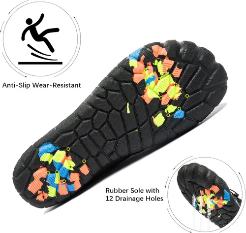Vista 3 de YESMOLA Mens Water Shoes Beach Barefoot Shoes Wide Toe Five Finger Swim Aqua Shoes for Pool Fishing River Surfing