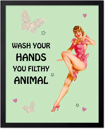 Vista 97 de Poster Master Pin Up Girl Poster - Better Late Than Ugly Print - Butterfly Art - Modern Art - Trendy Art - Gift for Men & Women - Funny Decor for