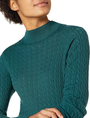 Vista 3 de Tienda Essentials Suéter ligero de manga larga con cuello alto falso para mujer