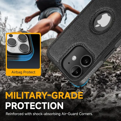 Vista 6 de Funda protectora de cuero de lujo con diseño único para iPhone 11, antideslizante, resistente a los arañazos, ultra delgada, funda protectora