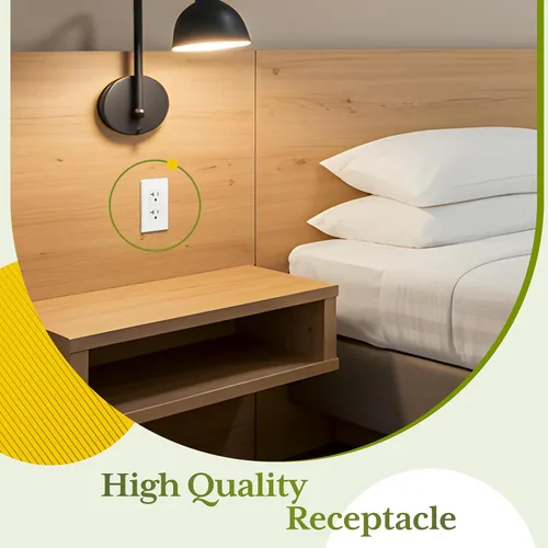Vista 7 de TG Salida decorativa de 20 A, receptáculo eléctrico estándar resistente a Blanco