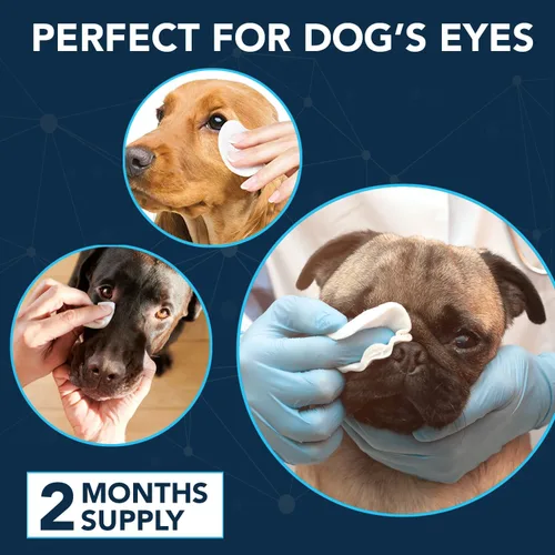 Vista 5 de NOVEHA 100 toallitas para ojos de perro, removedor de manchas de lágrimas para perros, formuladas con manzanilla y aloe para eliminar desechos