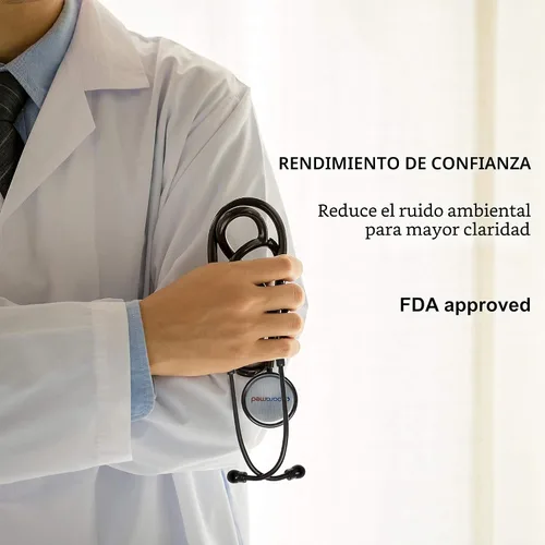 Vista 9 de Paramed Estetoscopio – Doble cabeza clásica – para médicos, enfermeras, estudiantes de medicina, pediátrica profesional, médica, cardiología, uso