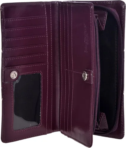 Vista 3 de Shag Wear Cartera de mano vegana con cremallera para mujer, con bonitos diseños de naturaleza, Inspirado en la naturaleza, Constelaciones Púrpura