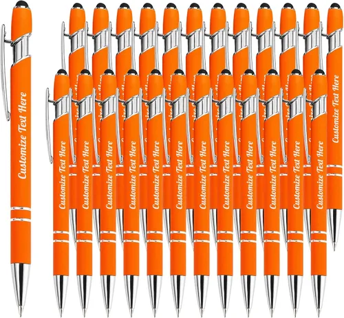 Vista 74 de Hasta 500 bolígrafos personalizados a granel con logotipo de mensaje de nombre comercial, bolígrafos grabados personalizados con lápiz óptico