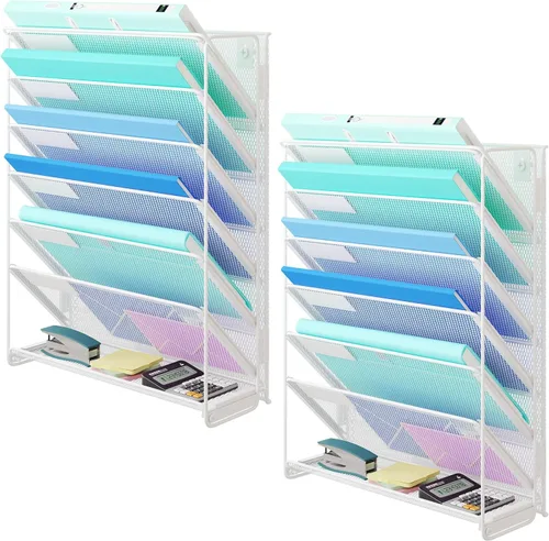 Vista 15 de Kuntine.B Organizador de Archivos de Pared para Oficina Soporte Colgante para Revistas Organizador de Archivos de Pared para Oficina Hogar
