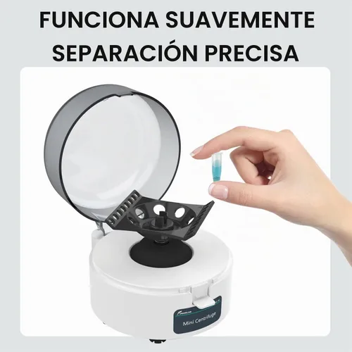 Vista 6 de Mini Centrífuga 4000RPM 0.2ml/1.5ml/2ml con Rotor 2-en-1 Equipo de Laboratorio Portátil Microcentrífuga