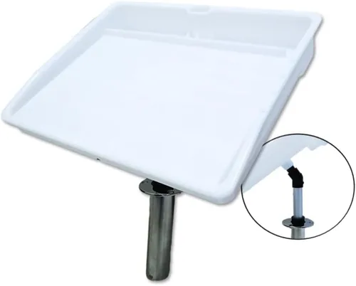 Vista 8 de Pactrade Marine Tabla de cortar de cebo para barco, mesa de filete de limpieza de peces ajustable con compartimentos, ranuras para cuchillos