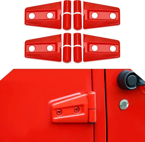 Vista 25 de 4 cubiertas protectoras de bisagra de puerta para Jeep Wrangler JK 2007-2018 de 2 puertas (negro)