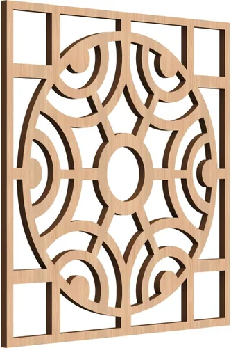 Vista 5 de Walton Paneles de pared decorativos de madera con calado, pequeños, 11 3/8 pulgadas de ancho x 11 3/8 pulgadas de alto x 1/4 pulgadas de alto, nogal