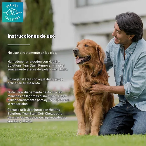 Vista 4 de Removedor de manchas de lágrimas para perros, solución de 4 onzas líquidas para perros blancos y todas las demás razas de perros, elimina