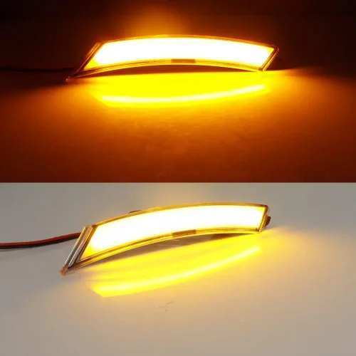 Vista 5 de Faros Laterales Delanteros LED de Lente Clara y Ámbar Compatibles con 2006-2010 Pontiac Solstice, 2007-2010 Saturn Sky