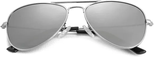 Vista 13 de Gafas de sol polarizadas de aviador para niñas y niños A1 dorado/gris