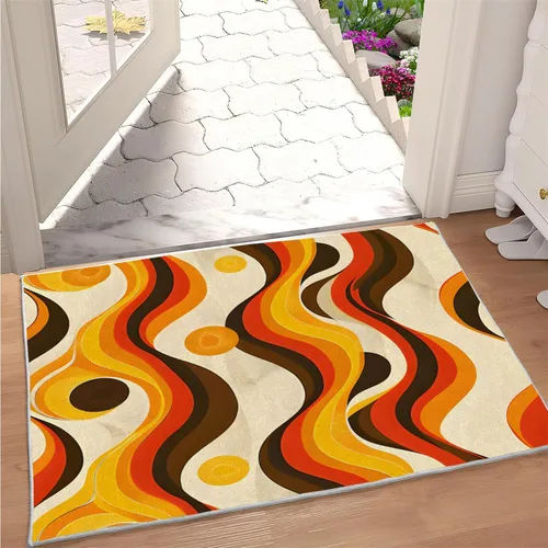 Vista 25 de Alfombra retro con flores, alfombra vintage de 2 x 3 pies, lavable antideslizante, para interiores, para entrada, entrada, cocina, mesita de noche