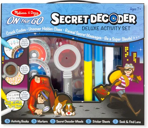 Vista 3 de Melissa & Doug, On The Go Secret Decoder, Set de actividad de lujo y juguete súper detective