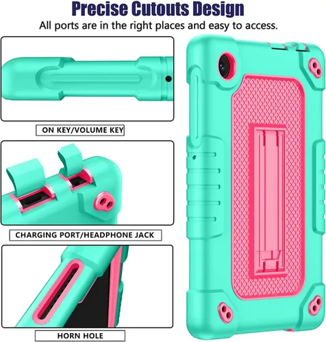 Vista 5 de Para TCL TAB 8 Plus TAB 8 LE Tablet Funda A Prueba De Golpes Correa De Hombro Resistente Funda Protectora Para TCL TAB 8 Plus 9138S/TAB 8 LE verde