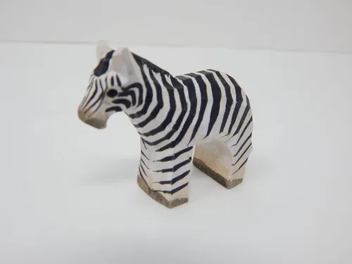 Vista 2 de Selsela Figura de madera de cebra, estatua, raya, caballo, escultura, decoración, decoración, arte en miniatura, talla, animal pequeño
