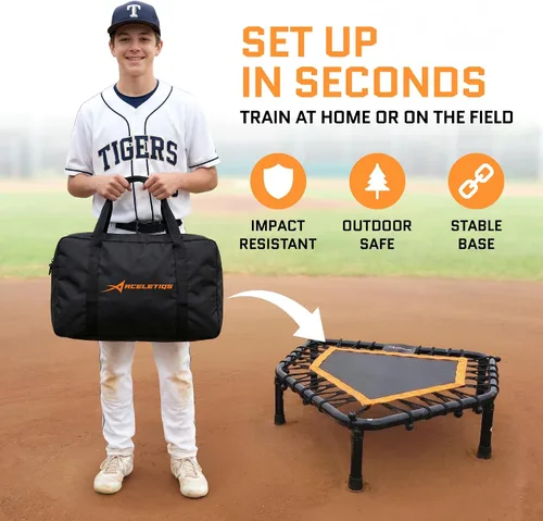 Vista 3 de ACELETIQS Volleyball Rebounder Net, Soccer Rebounder, Lacrosse Rebounder, Baseball Rebounder Net Improve Pitching and Fielding Training, Spiking