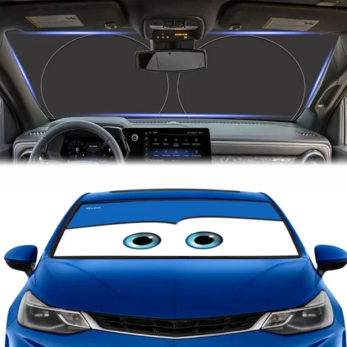 Vista 16 de Gven Parasol para Parabrisas para Tesla Modelo Y/3 Accesorios 2025 Protector de Ventana Delantera de Coche 100% Opaco Protección UV de Doble Cara