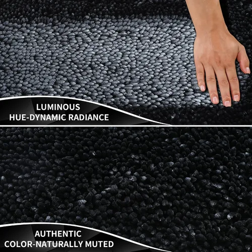 Vista 2 de Yimobra Juego de 2 alfombras de baño, alfombra de baño suave y absorbente y alfombra de inodoro en forma de U con respaldo antideslizante, alfombras
