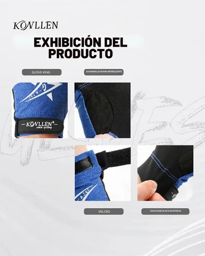 Vista 6 de KONLLEN Breathable Billiards Gloves, Left/Right Hand Azul-Izquierda
